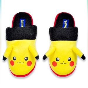 Pokemon Boys' Slippers - Pikachu Plush Fuzzy Slipper Slides